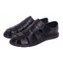Sandale barbati casual din piele naturala Negru Box GKR73NN